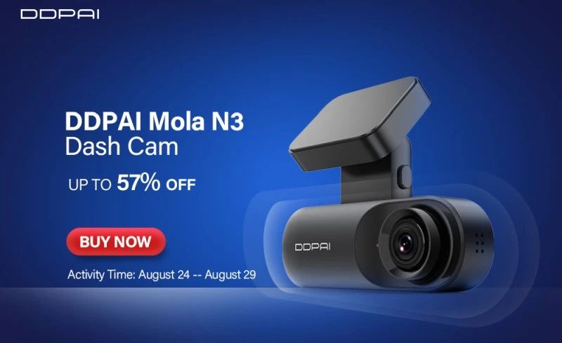 Niedroga kamerka samochodowa DDPAI Mola N3 dostępna w promocji