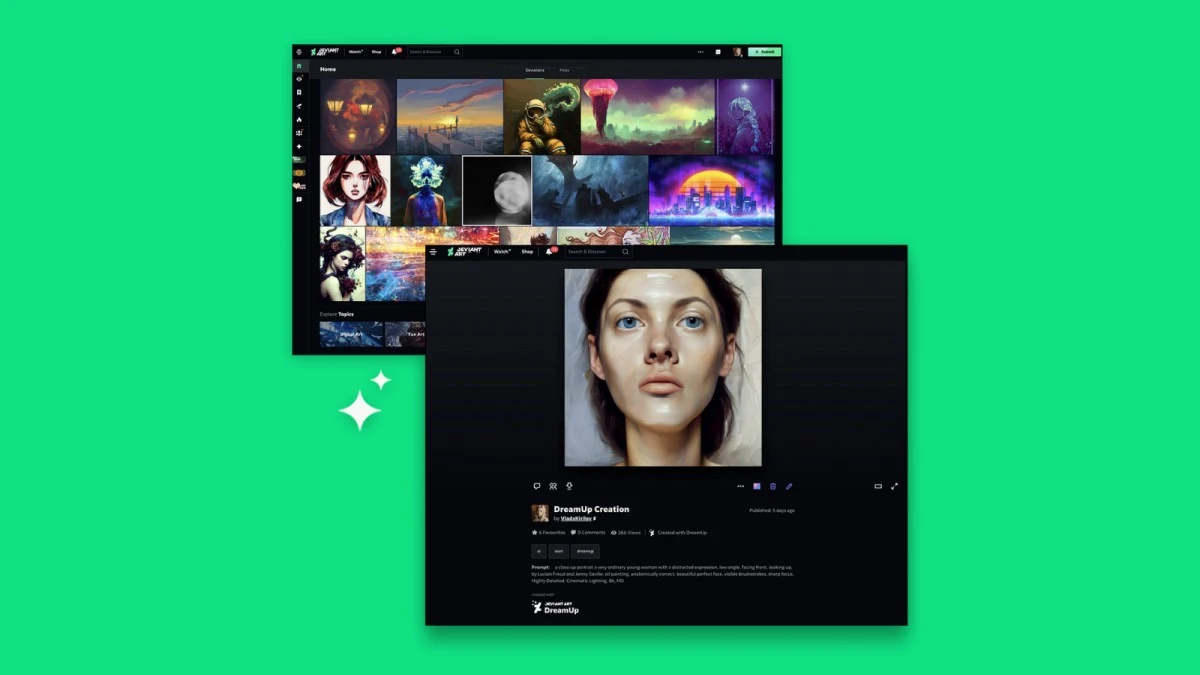 DeviantArt ma od teraz własną SI generującą dzieła sztuki