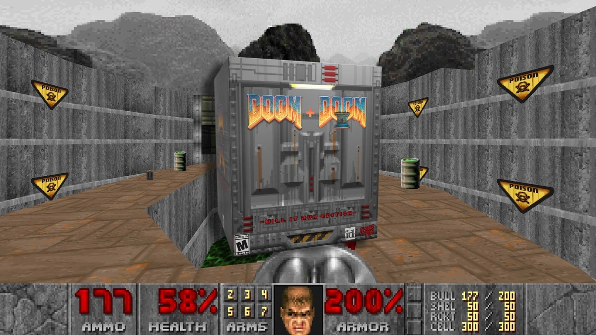 DOOM uruchomiony na pudełku edycji kolekcjonerskiej DOOM-a