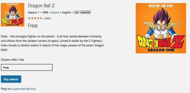Microsoft udostępnia pierwszy sezon Dragon Ball Z za darmo