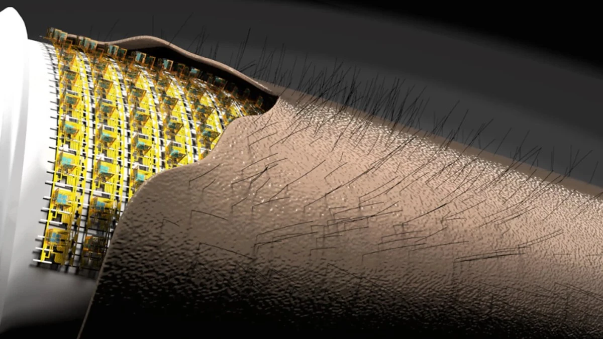 Elektroniczna skóra z magnetycznymi włoskami czującymi dotyk. Nowy pomysł naukowców