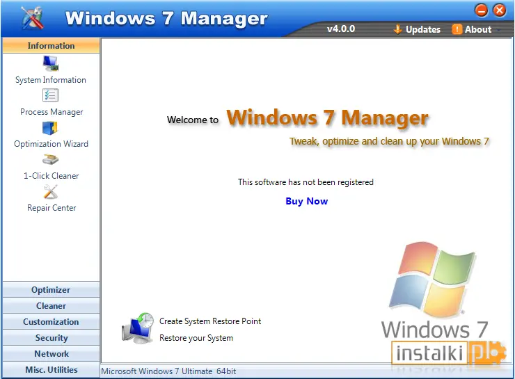 Okladka Windows 7 Manager