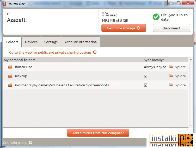 Okladka Ubuntu One for Windows