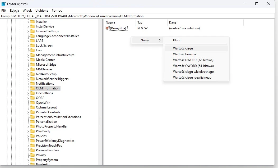 edytor rejestru windows 11