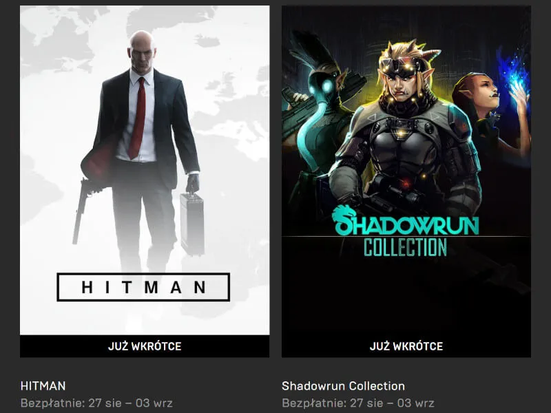 Hitman i Shadowrun Collection za darmo w Epic Games Store
