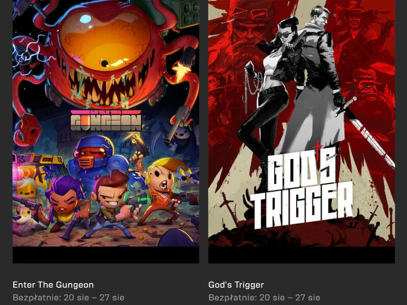 God’s Trigger i Enter the Gungeon za darmo w Epic Games Store