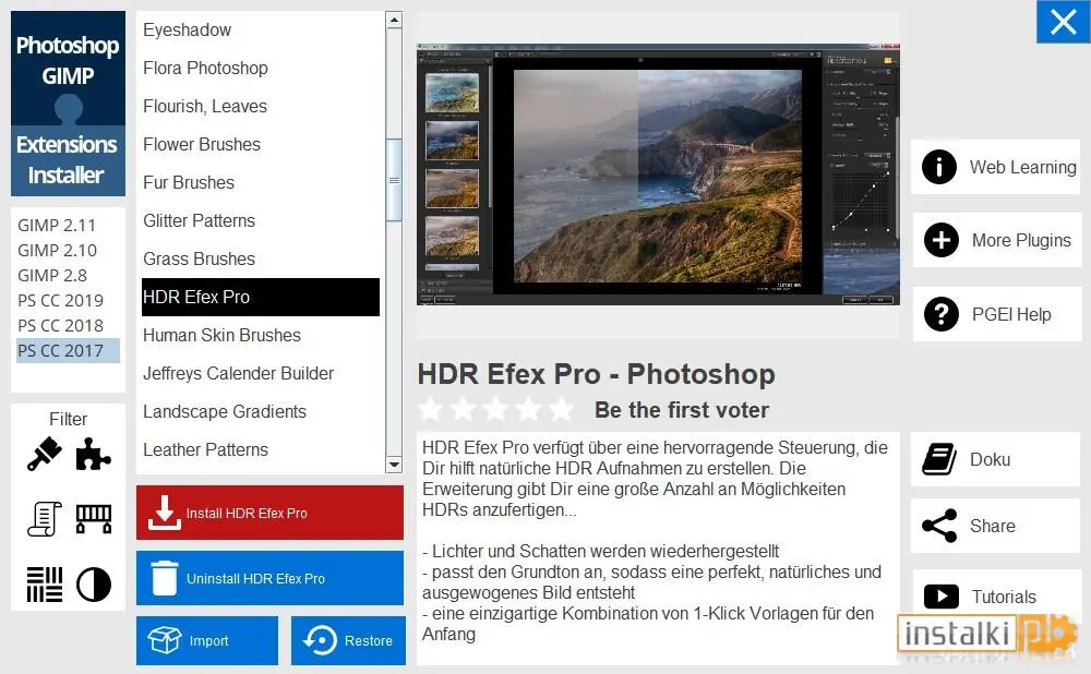 Photoshop GIMP Extension Installer