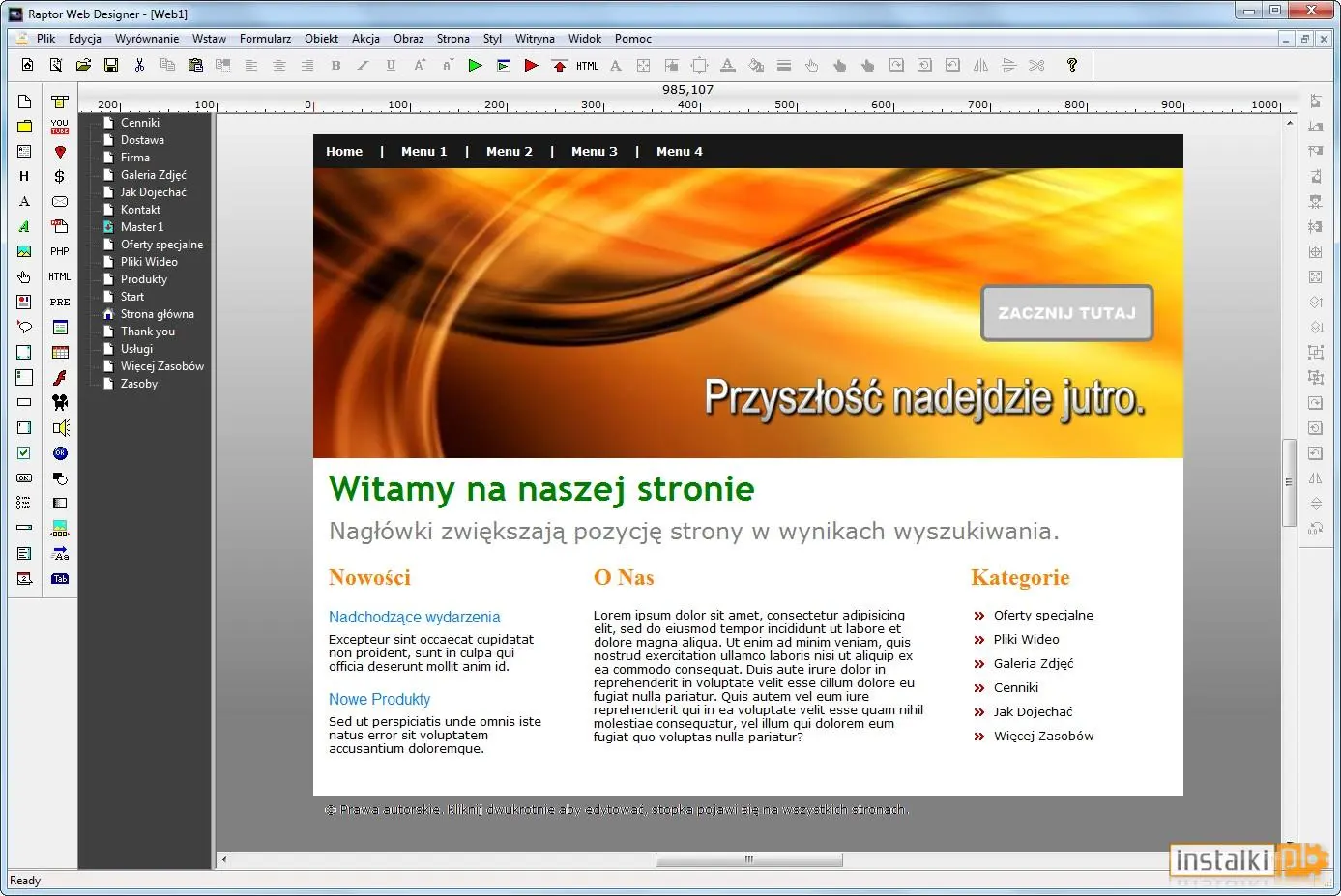 Okladka Raptor Web Designer