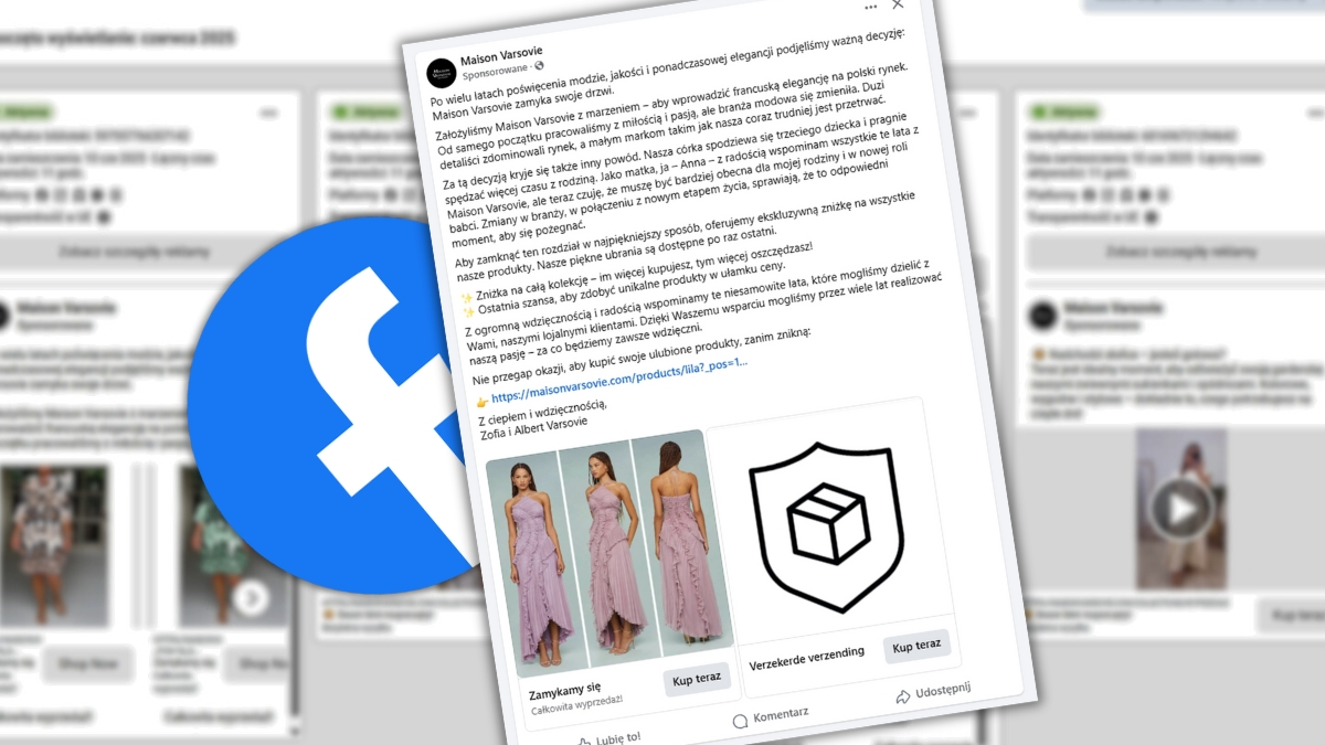 Przeglądasz Facebooka, a tu reklama sklepu z kuszącą wyprzedażą. Uwaga, to oszustwo
