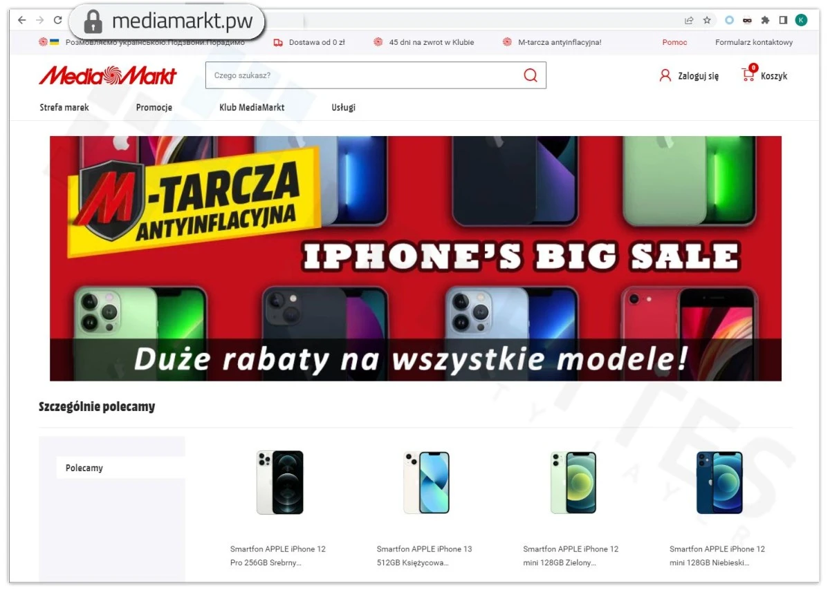 Uwaga na fałszywy sklep MediaMarkt