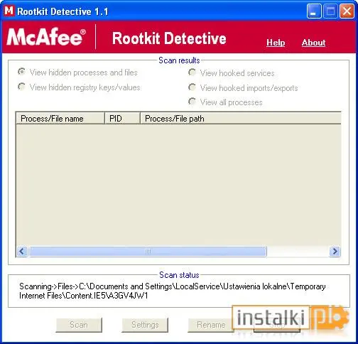 Okladka McAfee Rootkit Detective