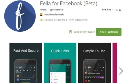 Fella – lekki klient Facebooka za darmo w Google Play