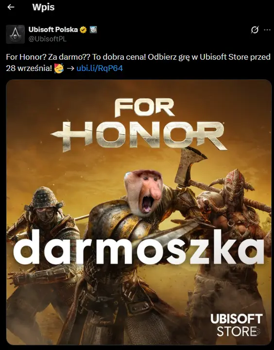 Oficjalny wpis Ubisoft Polska na X.