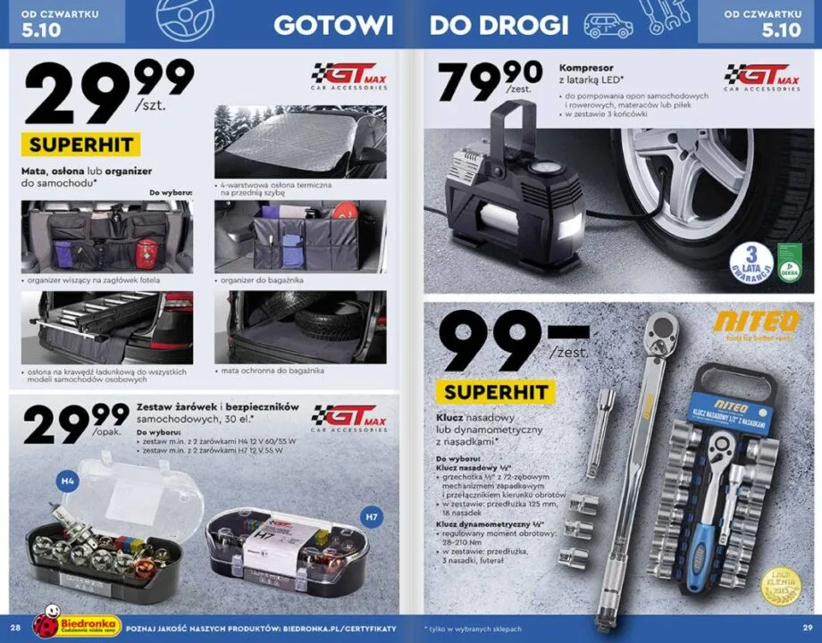 Gadżety dla kierowców w Biedronce