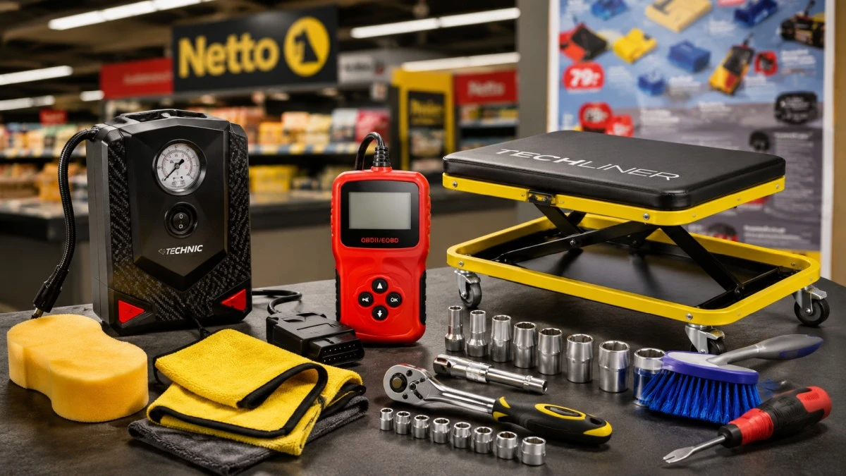 Netto sprzedaje tanie gadżety do auta. Kompresor, tester OBD2 i leżanka za grosze