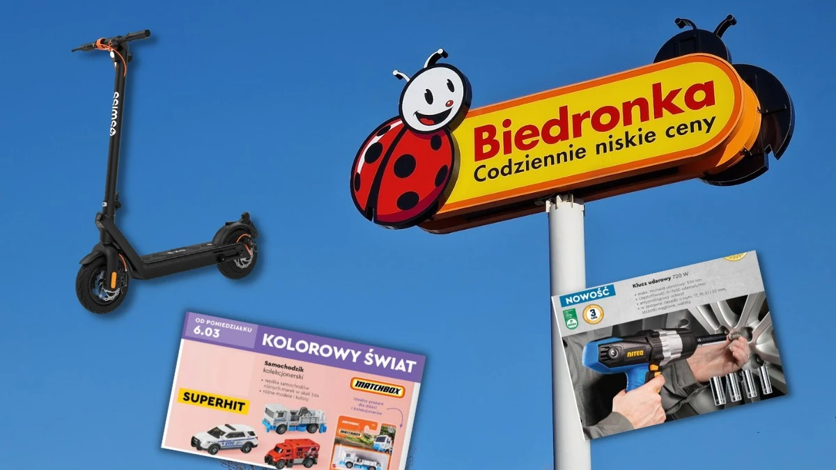 Hulajnoga elektryczna i tanie gadżety dla kierowców w Biedronce