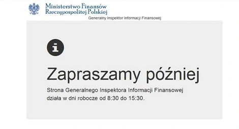 [Aktualizacja] Strona Ministerstwa Finansów działa wyłącznie w dni robocze od 8:30 do 15:30!