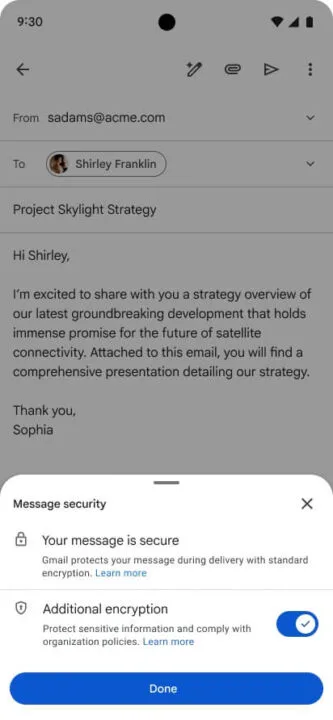 gmail szyfrowanie end to end