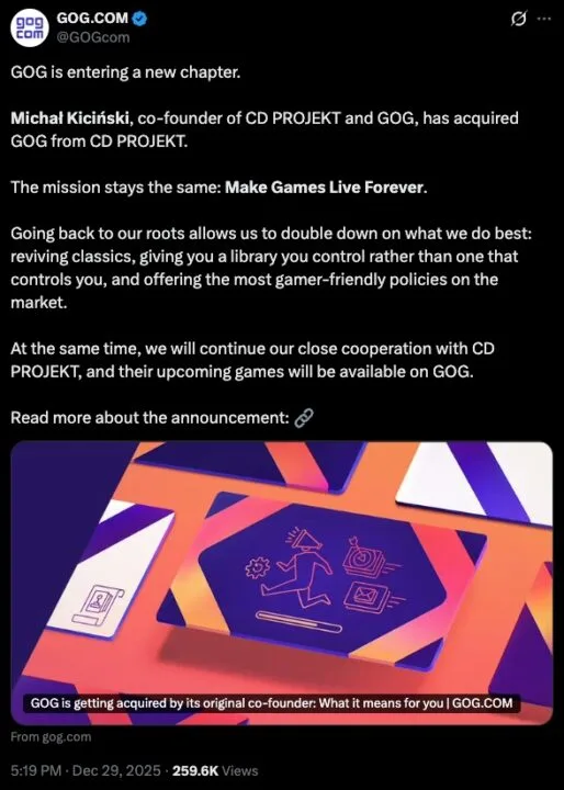 gog cd projekt