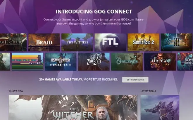 GOG.com wprowadza możliwość importowania gier z platformy Steam