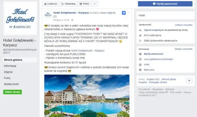 Uwaga na ten konkurs na Facebooku. Oszuści podszywają się pod znany hotel