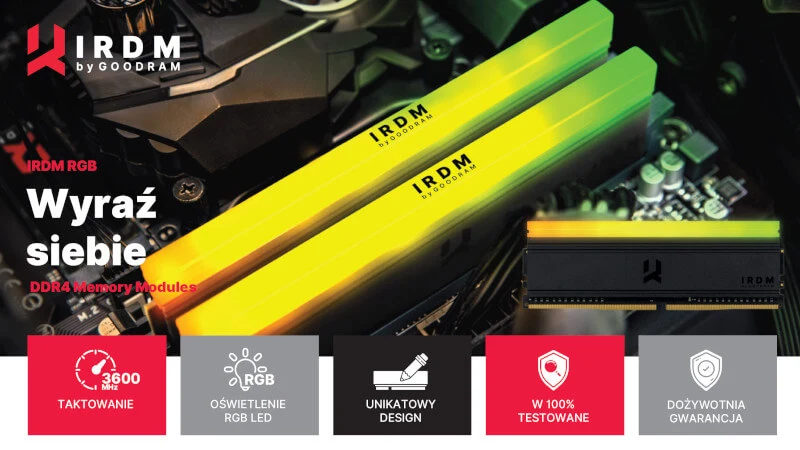 Świetnie wyglądający polski RAM RGB. IRDM RGB DDR4 od GOODRAM