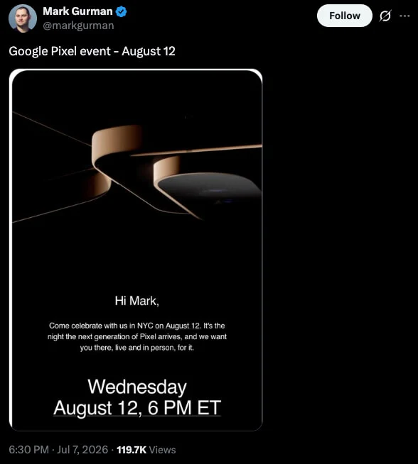 mark gurman zaproszenie google