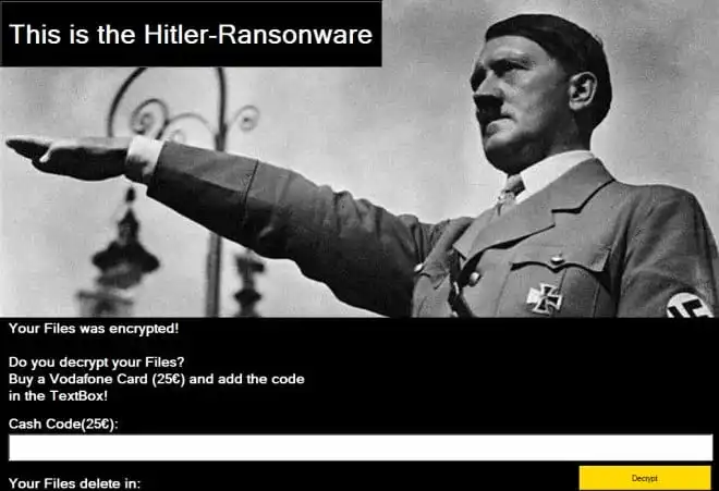 Najnowszy wirus szyfrujący straszy… Hitlerem