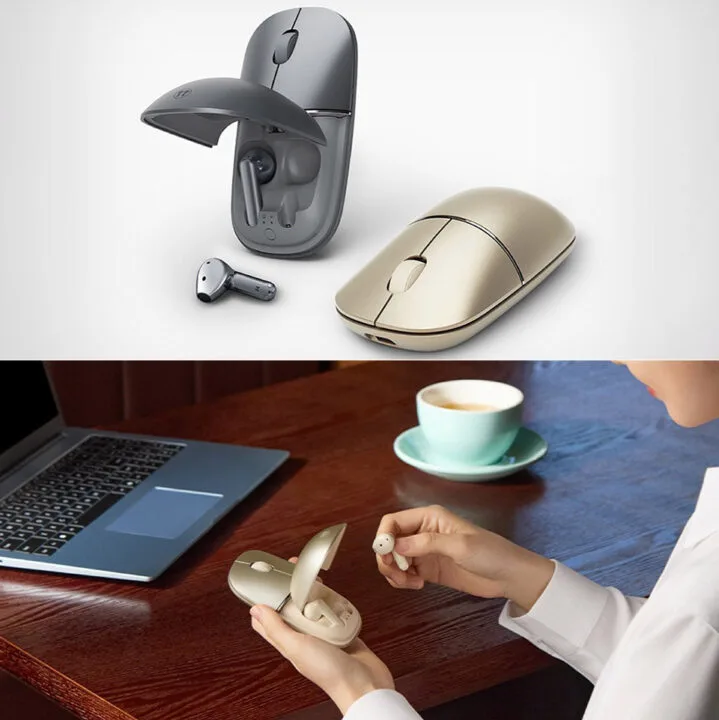 Koniec bałaganu na biurku? Ta mysz ma wbudowane słuchawki TWS