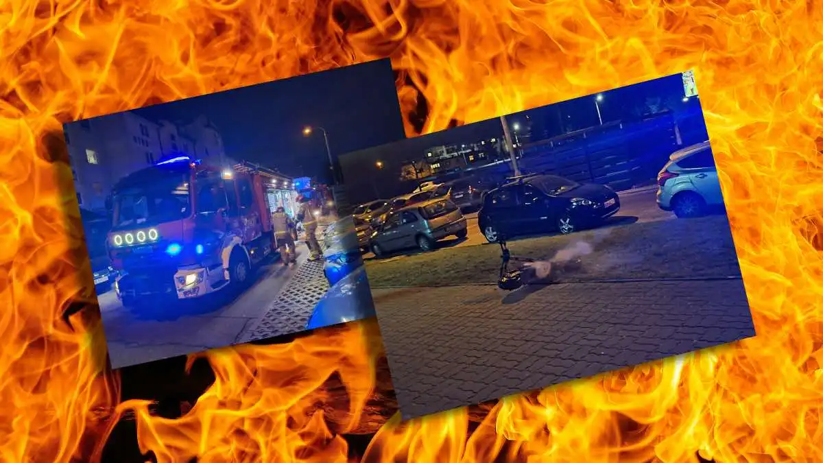 Pożar w bydgoskim bloku. Zapaliły się hulajnogi elektryczne