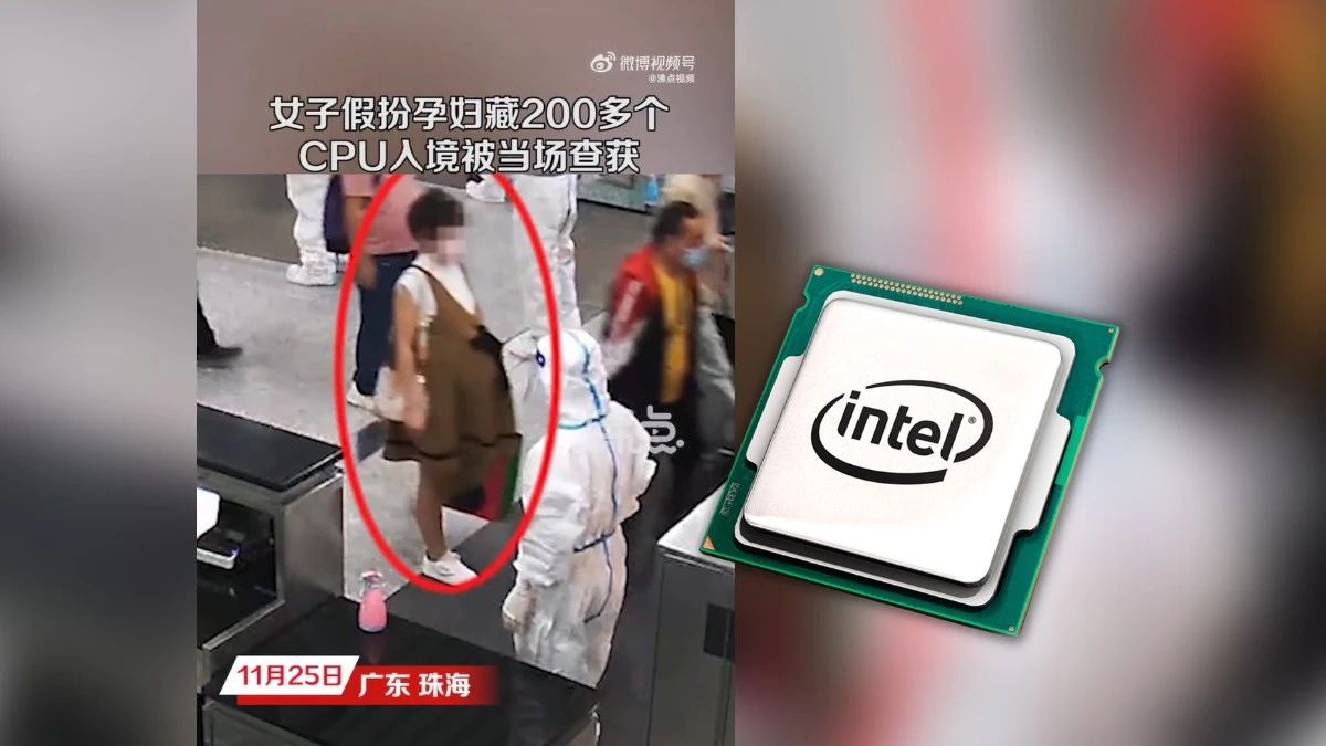 Kobieta chciała przemycić do Chin 200 procesorów w fałszywym brzuchu ciążowym