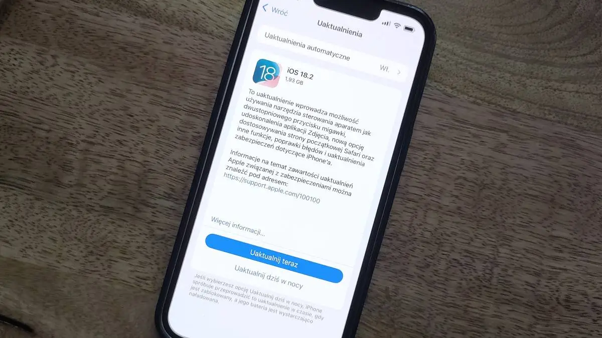 iOS 18.2 już jest. Spory update, ale nieco mniejszy dla Polaków