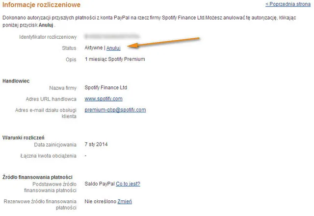 jak anulowac spotify