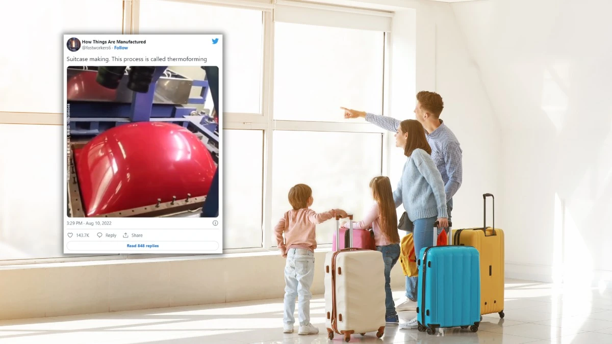 Jak się wytwarza plastikowe walizki? Internauci zdumieni hipnotyzującym nagraniem