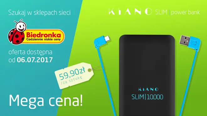 Kiano Slim: pojemny powerbank w dobrej cenie już jutro w Biedronce