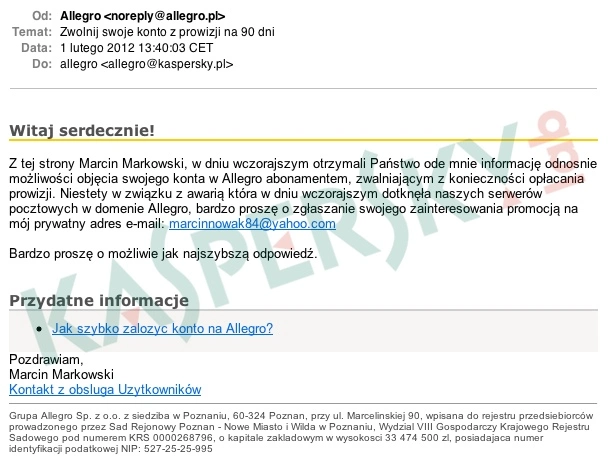 klp phishing_allegro_mail_2