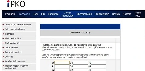 Użytkownicy serwisu iPKO są narażeni na atak wyłudzający dane