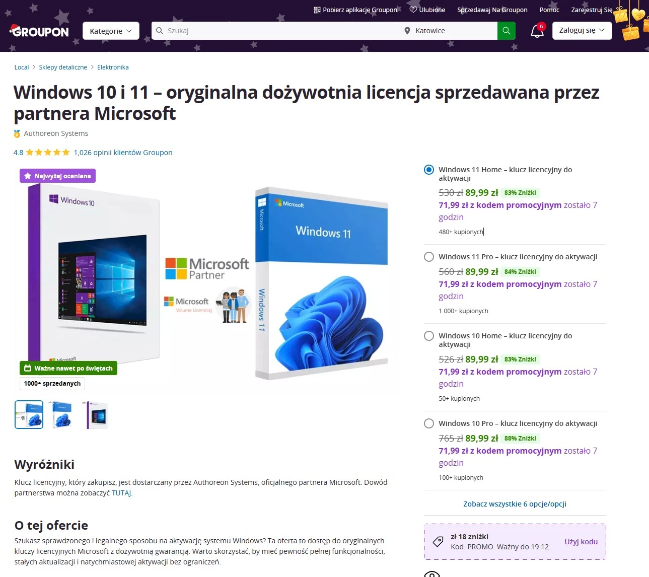 Klucze Windows 10 i 11 za 71 zł od partnera Microsoft. Haczyk? Nie ma