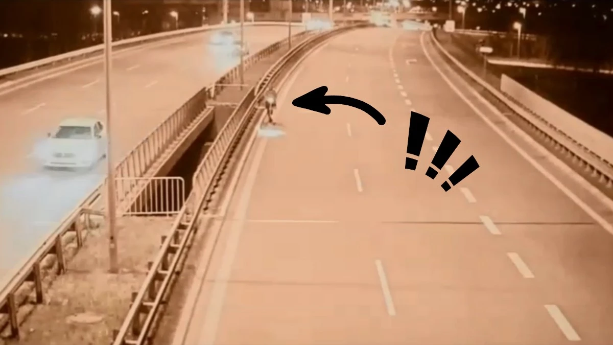 Hulajnogą elektryczną pod prąd trzypasmówką. Kobieta po prostu się spieszyła