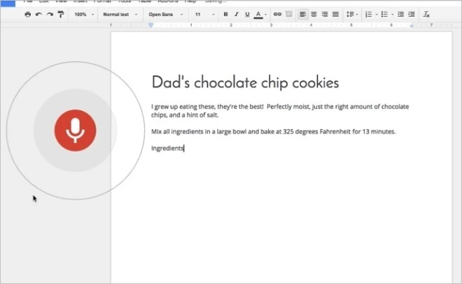 Dokumenty Google otrzymały wsparcie dla komend głosowych