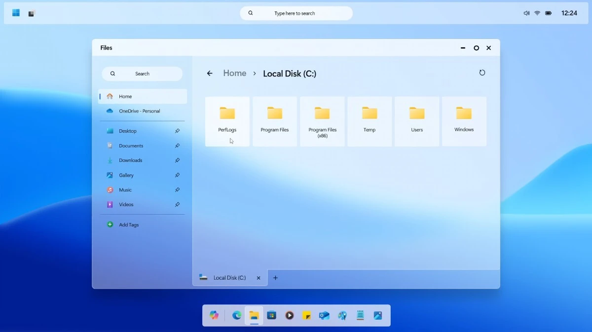 koncept Windows 12 Lite AR 4789