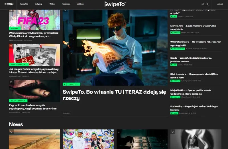 Strona internetowa SwipeTo.pl w październiku 2022 roku