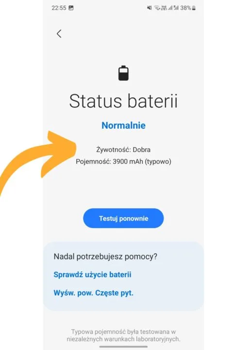 Sprawdzanie kondycji baterii na Samsungu