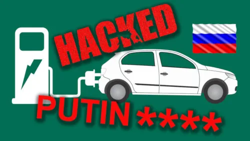 Zhakowano rosyjskie stacje ładowania aut. Brak dostępu i proukraińskie hasła