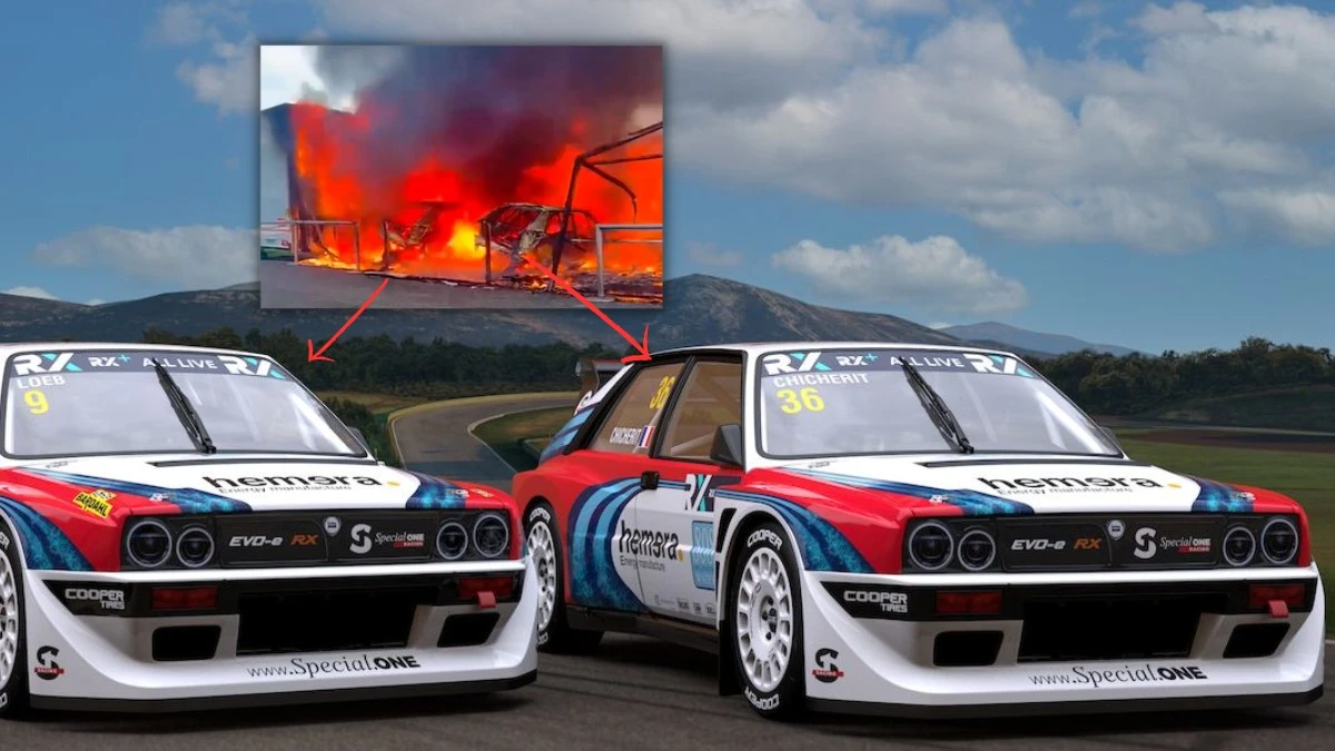 Dwie rajdowe elektryczne Lancie Delta spłonęły tuż przed wyścigiem