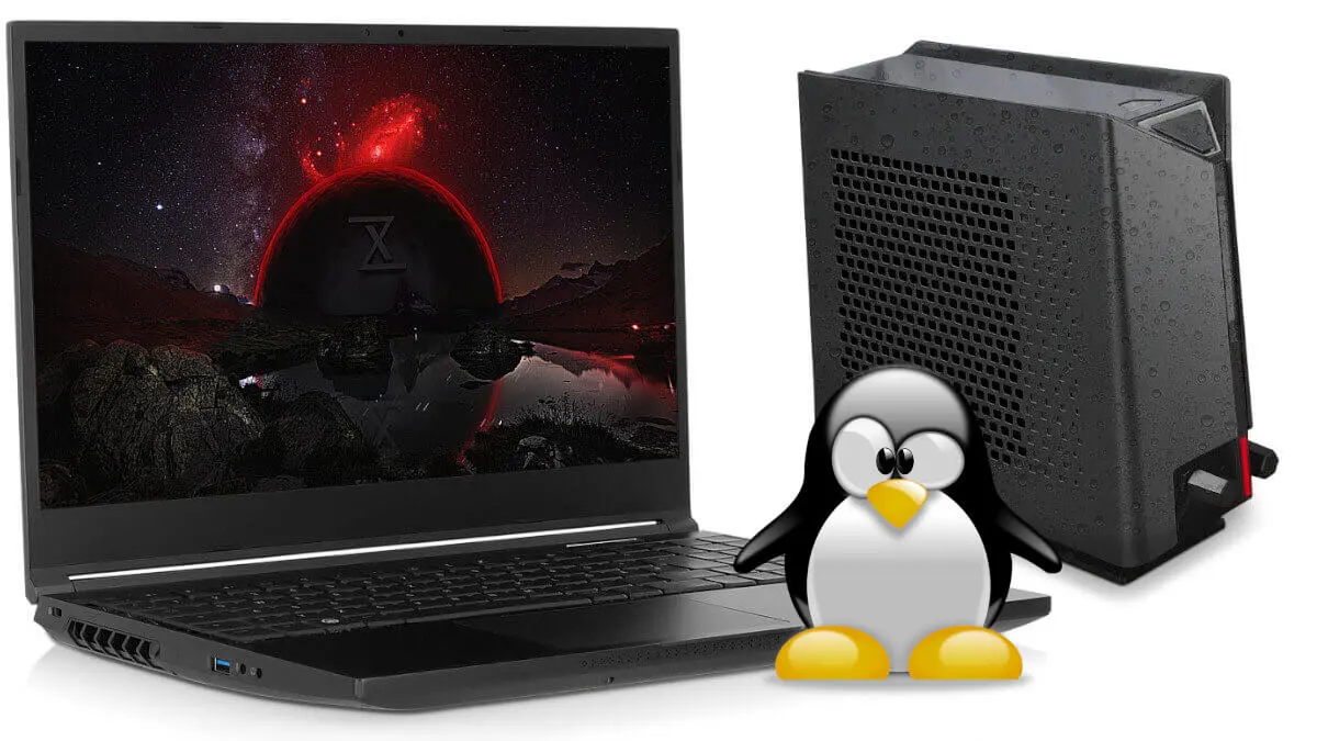 Mocarny laptop z Linuxem ma zewnętrzne chłodzenie wodne, Intel i9 i RTX 3080 Ti