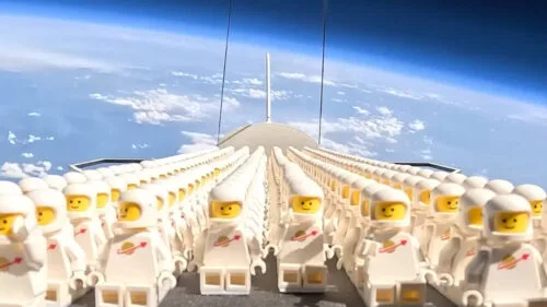 Prom z 1000 astronautów LEGO poleciał w kosmos