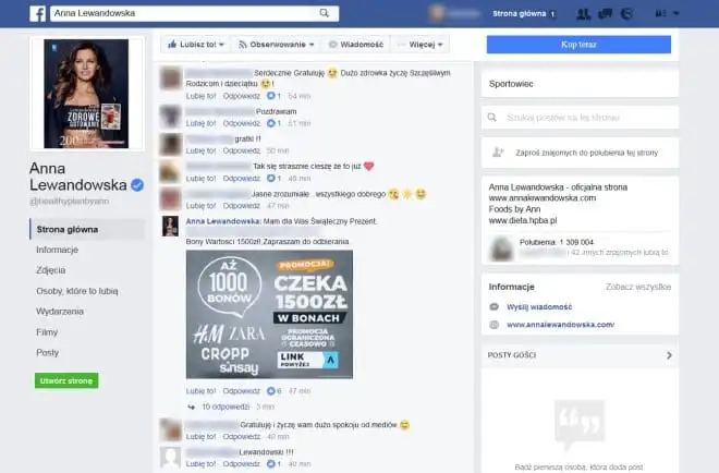 Uwaga na fałszywy profil Anny Lewandowskiej na Facebooku. Wyłudza pieniądze