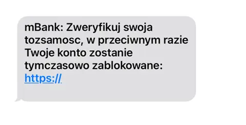 Fałszywe wiadomości SMS od mBank