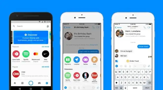 Messenger otrzyma zewnętrzne rozszerzenia i podpowiedzi od wirtualnego asystenta